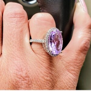 Lavender quarts sterling silver ring sz 9